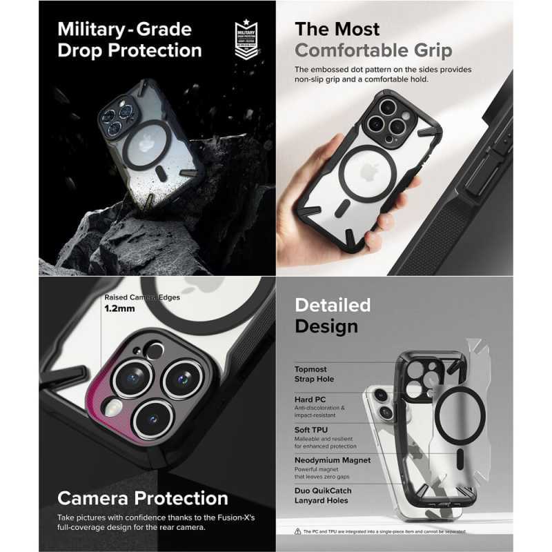 Promo Ringke iPhone 15 Pro Max Fusion X Magnetic Matte Black