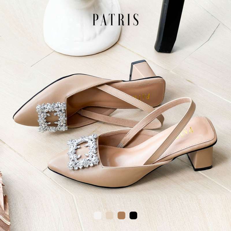 Promo Patris Rosalind Mules Wanita Heels Hak 5 Cm 40 Biscuit