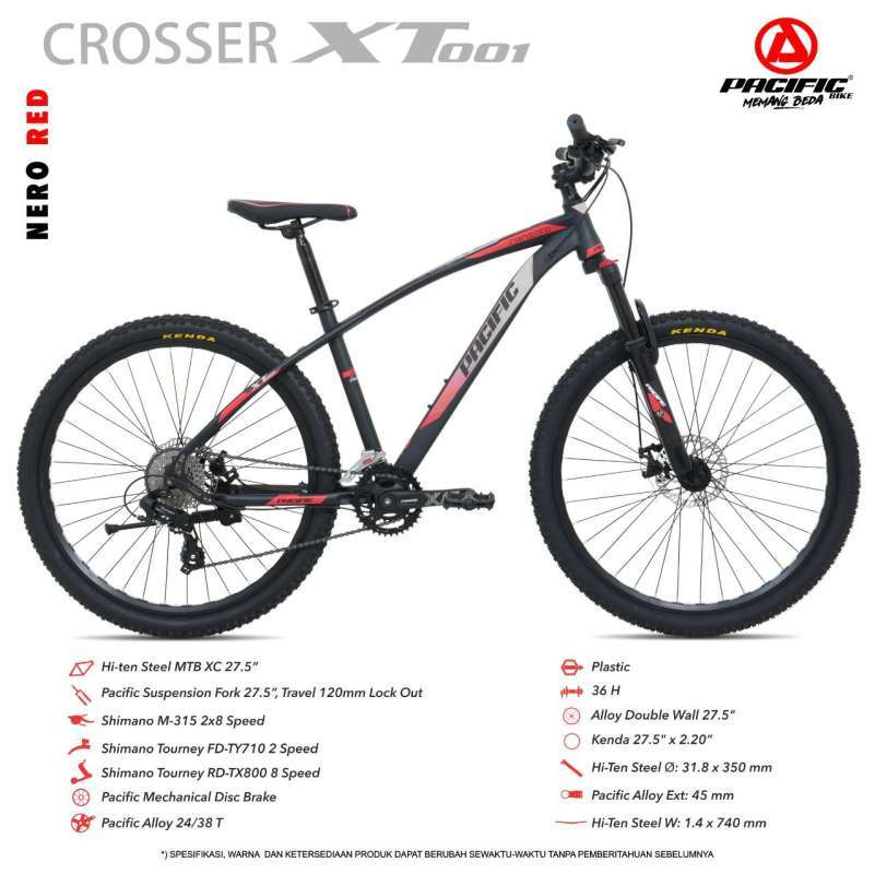 Jual Pacific Sepeda Gunung Mtb Crosser Xt 001 Size 27,5 (2x8 Md