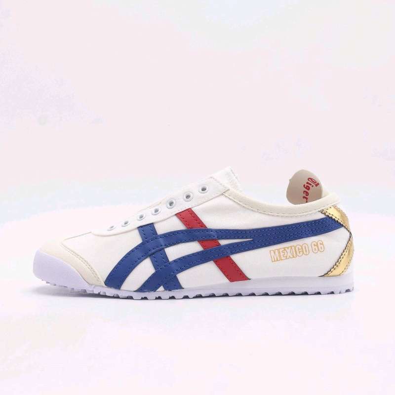 Jual onitsuka tiger mexico 66 slip on white blue red x gold 36