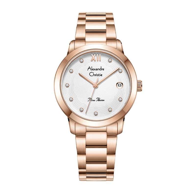 Alexandre Christie 2a78 Jam Tangan Wanita Rosegold White Original