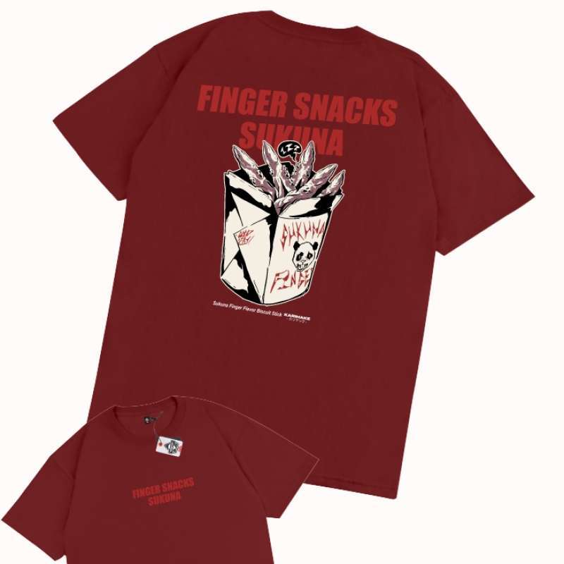 KRMK Kaos T Shirt Anime JUJUTSU KAISEN ITADORI YUJI FINGERBITES SANCK  SUKUNA Kaos Anime V2 MARUN M