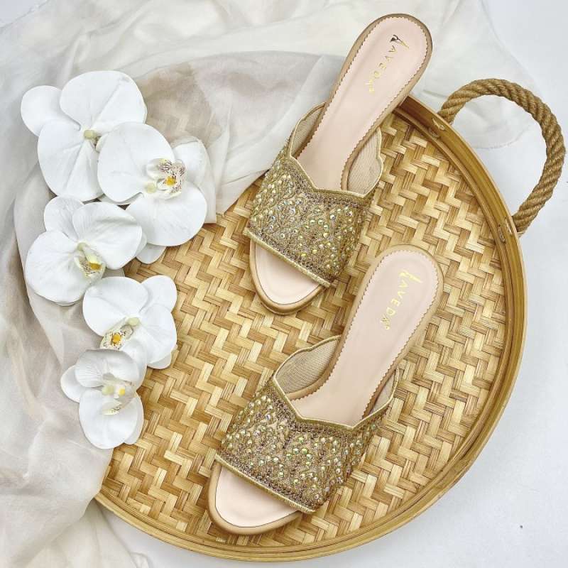 Jual Colourful Slip on Sandal Sepatu Pesta Wanita Block Heel 6cm