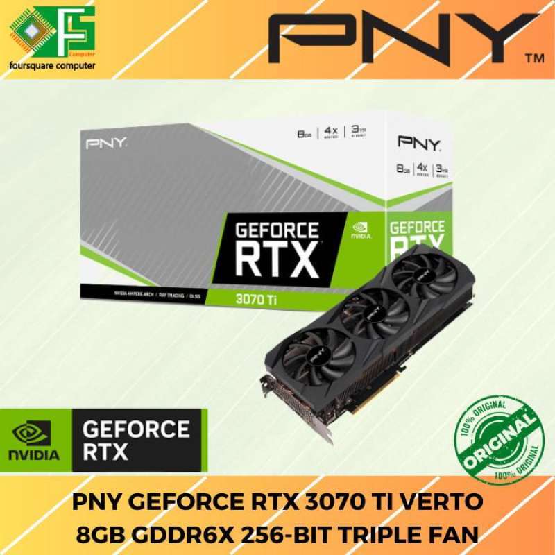 VGA PNY Geforce RTX 3070 Ti 8GB Verto Triple Fan GDDR6X 256 Bit Resmi
