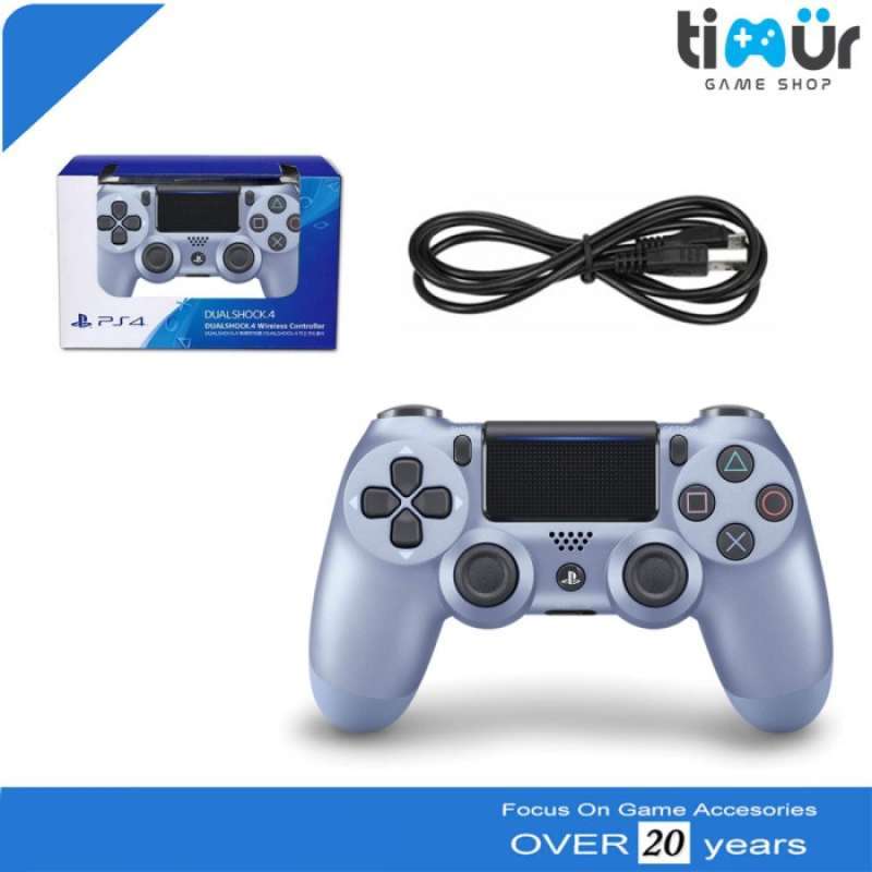 Promo STICK STIK DS4 PS4 FREE CHARGER PABRIK OP TITANIUM BLUE