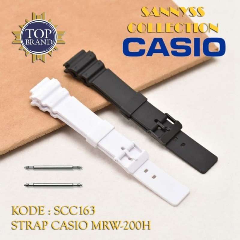 STRAP TALI JAM CASIO MRW 200H MRW 200 H MRW200H HITAM PUTIH