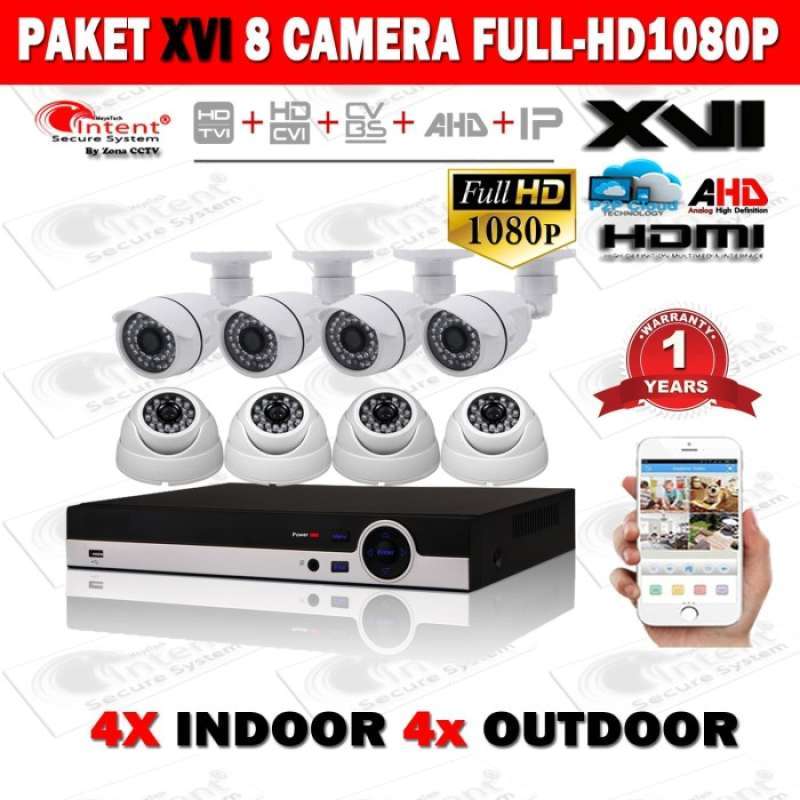 Promo Paket Intent 8 CCTV Full HD XVi 1080P Untuk Rumah Ruko