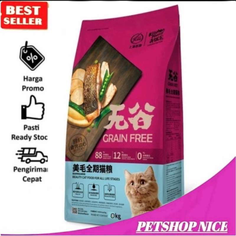 Makanan kucing grain free clearance