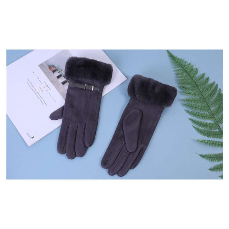 Verish KN-29 sarung tangan bulu musim dingin wanita touch screen winter  warm gloves suede velvet