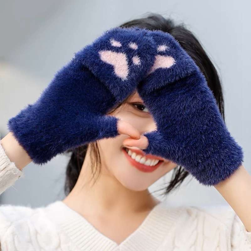 Fingerless Gloves Winter Hand Gloves For Ladies Women's Printed