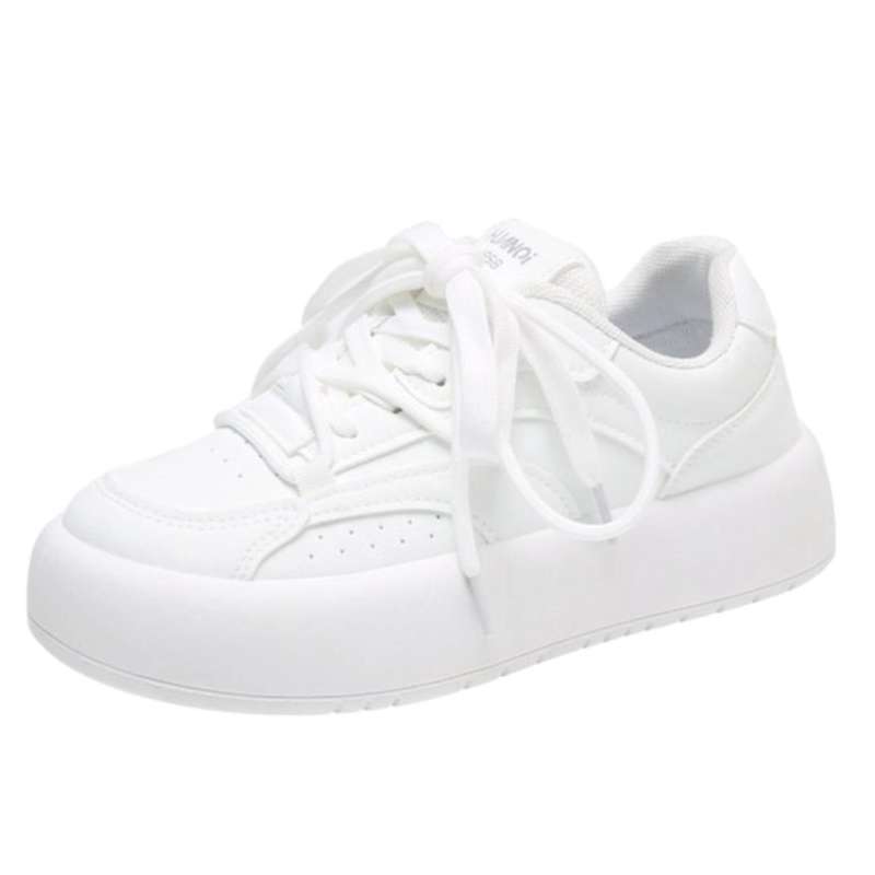 VERISH Shoes Suga Putih Sepatu Sneakers Wanita Import Polos Korean Style  Sekolah Kuliah Lucu Dua Tali