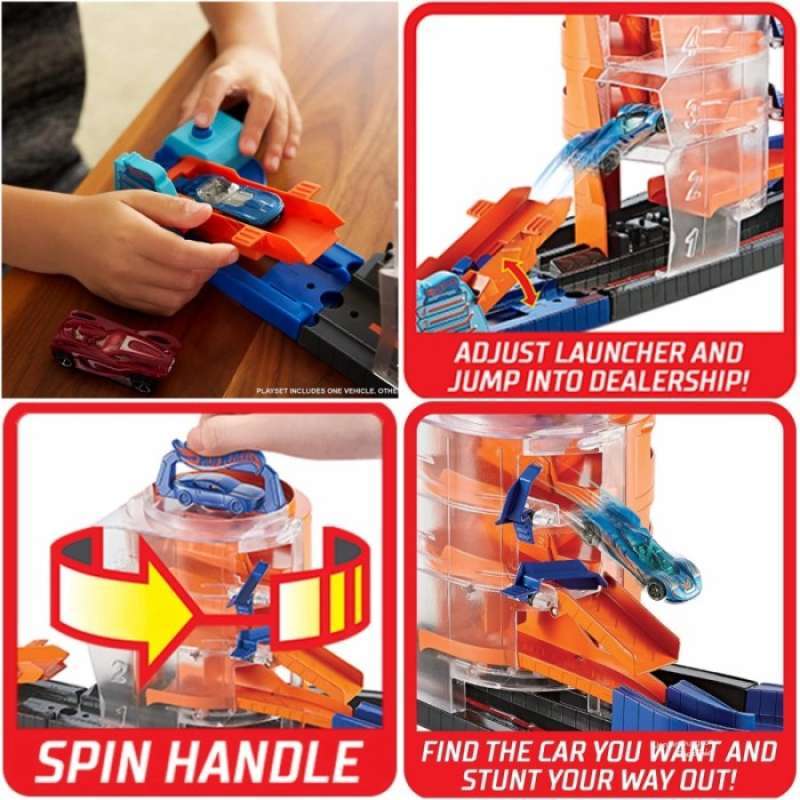 Hot wheels city super spin dealership playset hot sale