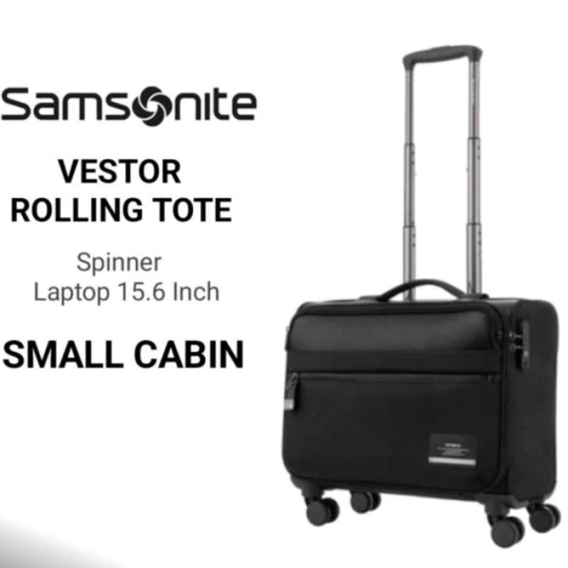 Promo Samsonite Koper Vestor Spinner Rolling Tote 18 inch Black