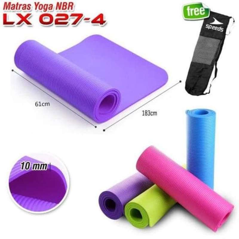 Jual Matras Yoga TPE NBR SPEEDS Tebal 10mm Tas Mat Tikar Not