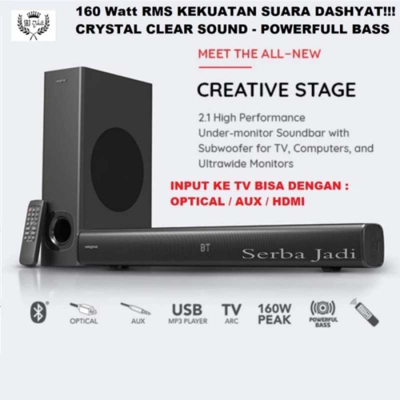 Jual Speaker Creative Stage 2.1 Soundbar Premium Sound Bluetooth