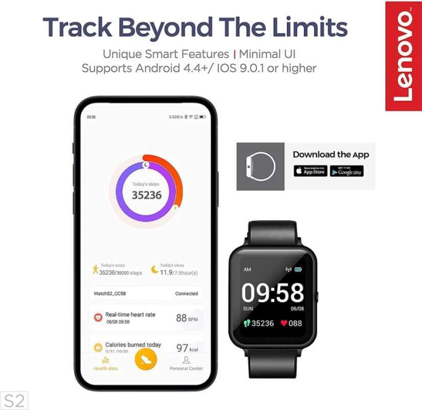 Promo Smartband Lenovo S2 Smartwatch Multiguna Sport Exclusive