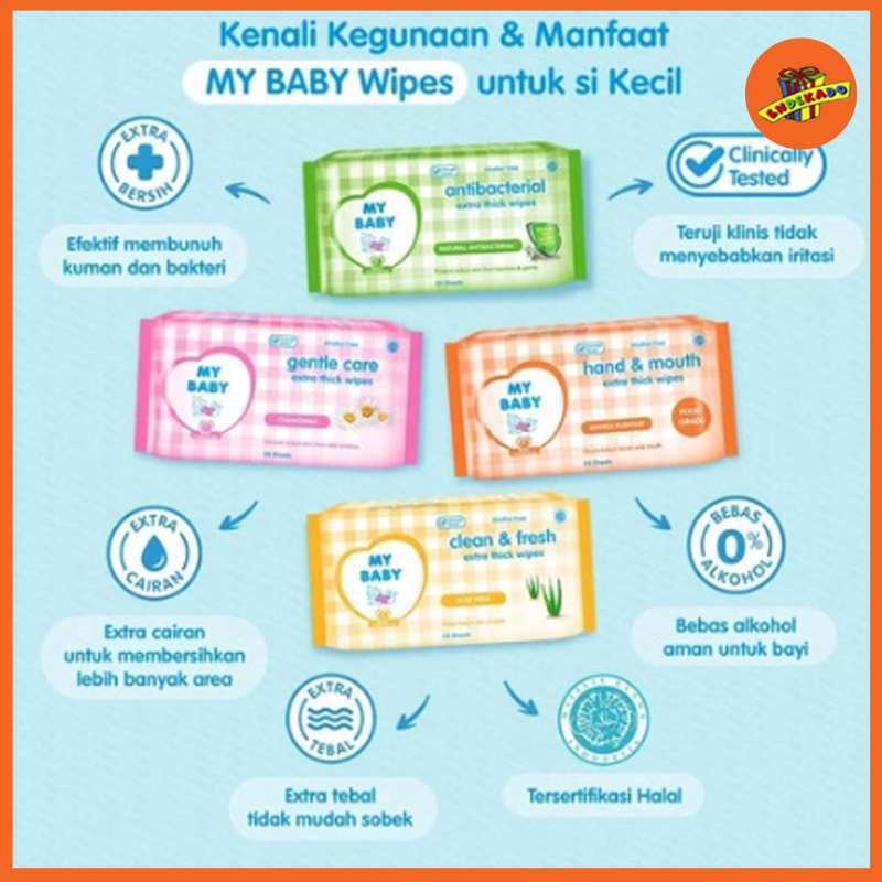 MY BABY Extra Care Wipes All Variant 50 Sheets Tisu Basah