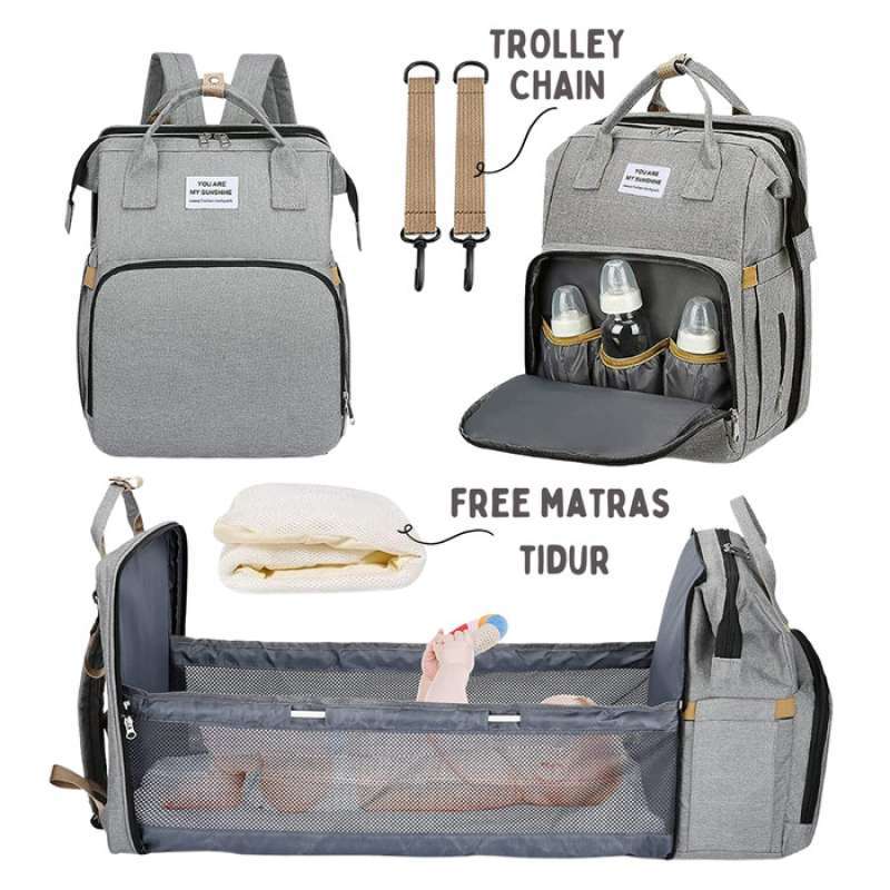Promo Zs Kids Heaven Multifunctional Baby Diaper Bag-travel Bed