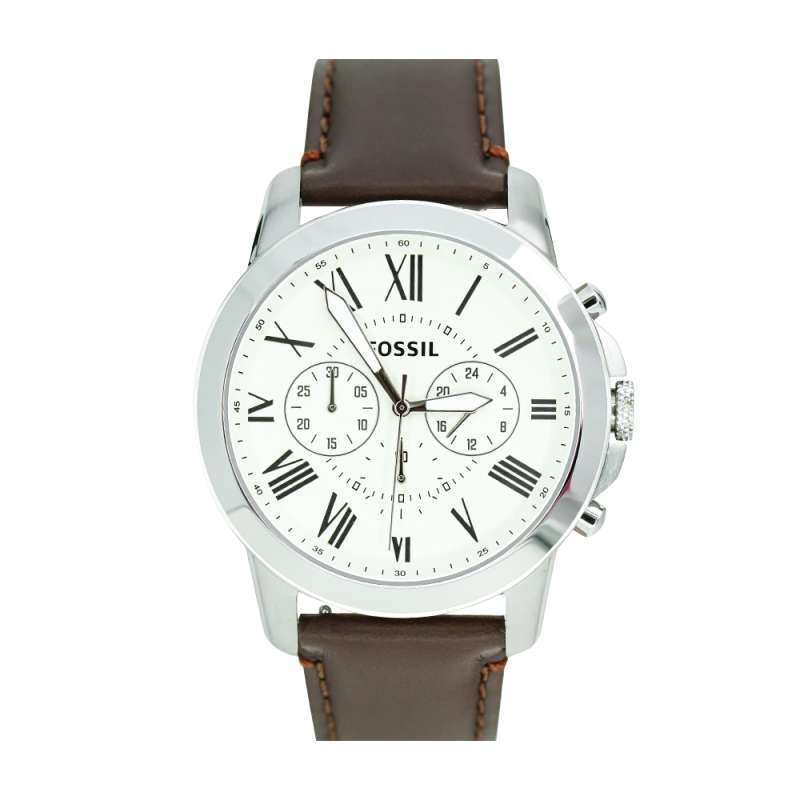 Jual Fossil Fs4735 Grant Chronograph Brown Leather Strap Terbaru
