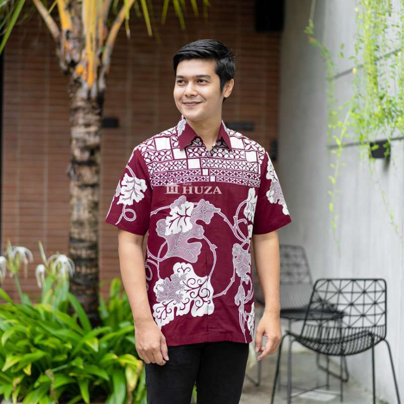 Jual Kemeja Pria Atasan Batik Pria Lengan Pendek Hem Samuel Tulis