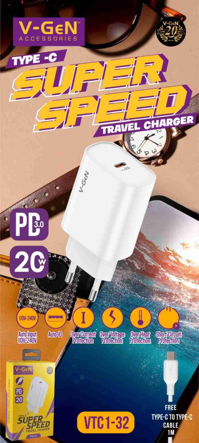 Jual Travel Charger V-gen Vtc1-32 20W Fast Charging Qc3.0 Pd Jual Travel Charger V-gen Vtc1-32 20W Fast Charging Qc3.0 Pd