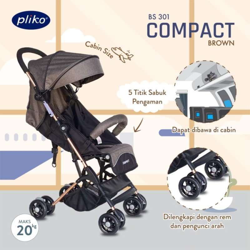 Pliko 301 Compact Kereta Dorong Bayi cabin size