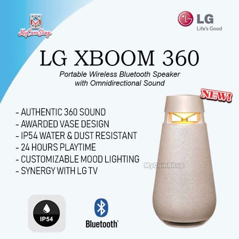 LG XBOOM 360 PORTABLE SPEAKER WIRELESS BLUETOOTH OMNIDIRECTIONAL SOUND