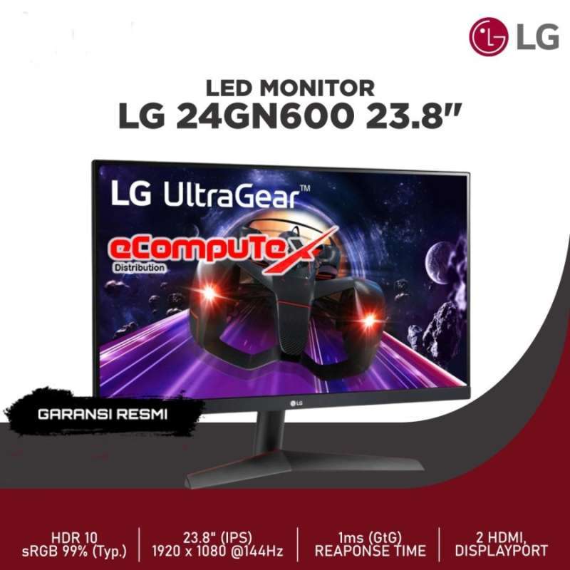 LG ゲーミングモニター UltraGear 24GN600-B 23.8インチ 23.8インチ 1ms対応IPSパネル FHD(1920×1080)@144Hz ゲーミング