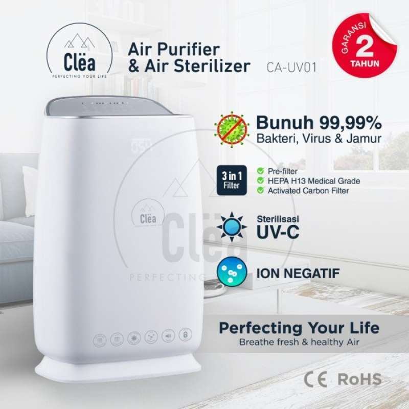 Air purifier outlet with uv sterilizer
