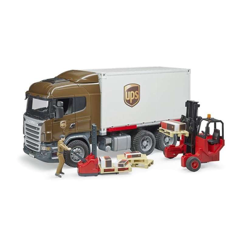 Promo Bruder Toys 3581 Scania R Series UPS Logistics Truck w
