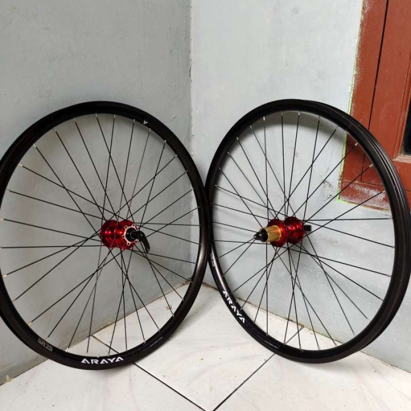 wheelset sepeda mtb ukuran 27.5 merk araya sr25 hub pacific 409 cakram