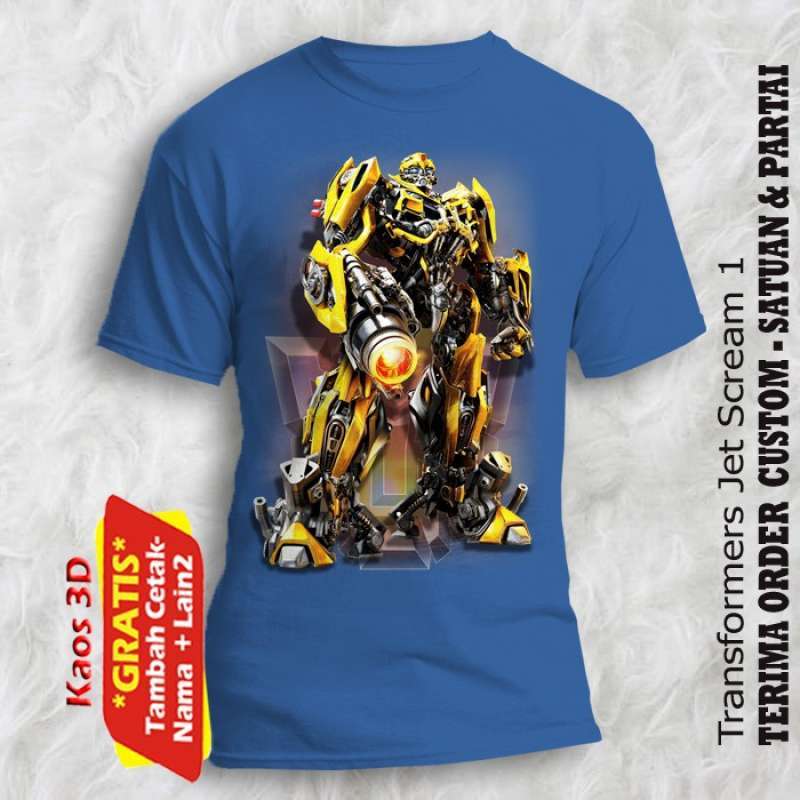 Baju Transformers Jet Scream 1 ukuran anak umur 3 4 5 6 7 8 9 10 11 tahun kualitas cetak 3 dimensi