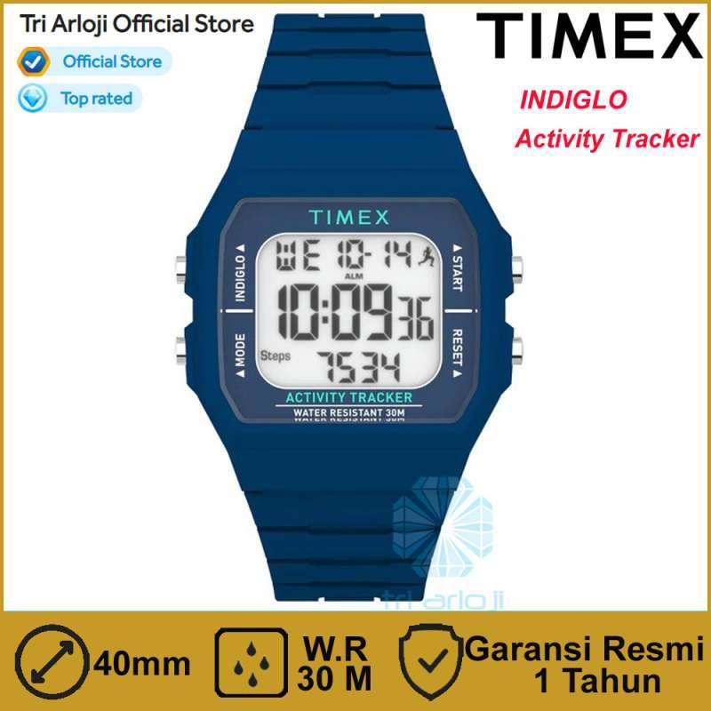 TIMEX TW5M55700 SPORT Jam Tangan Pria Digital Blue Rubber Strap