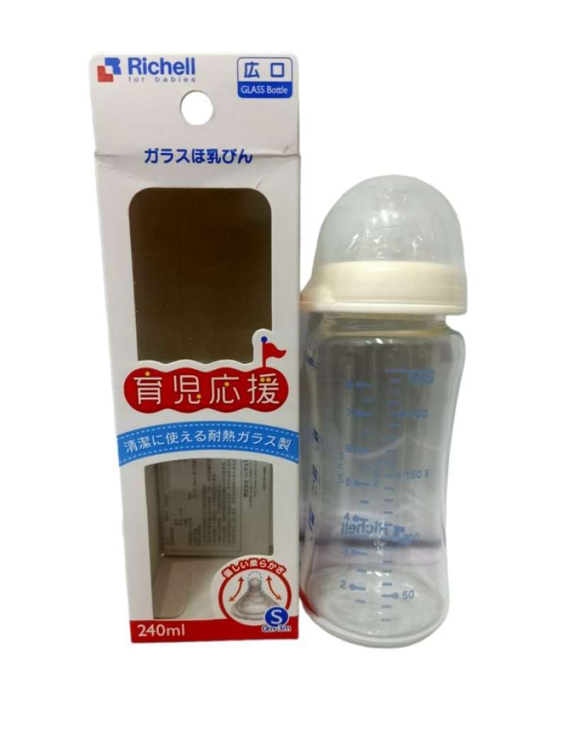 Richell glass feeding bottle discount