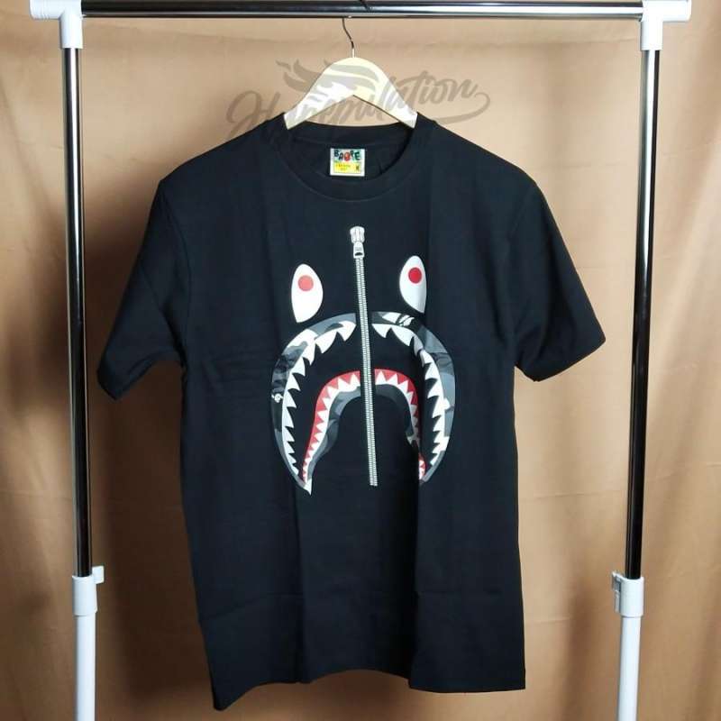 Jual BAPE Shark Glow In The Dark Black Tee ORIGINAL di Seller