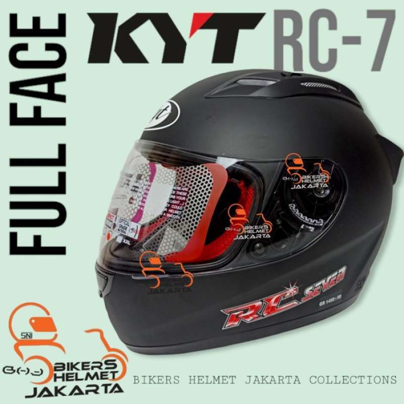 Promo Kyt Helm Rc7 Solid Black Doff Full Face Diskon 23 di Seller