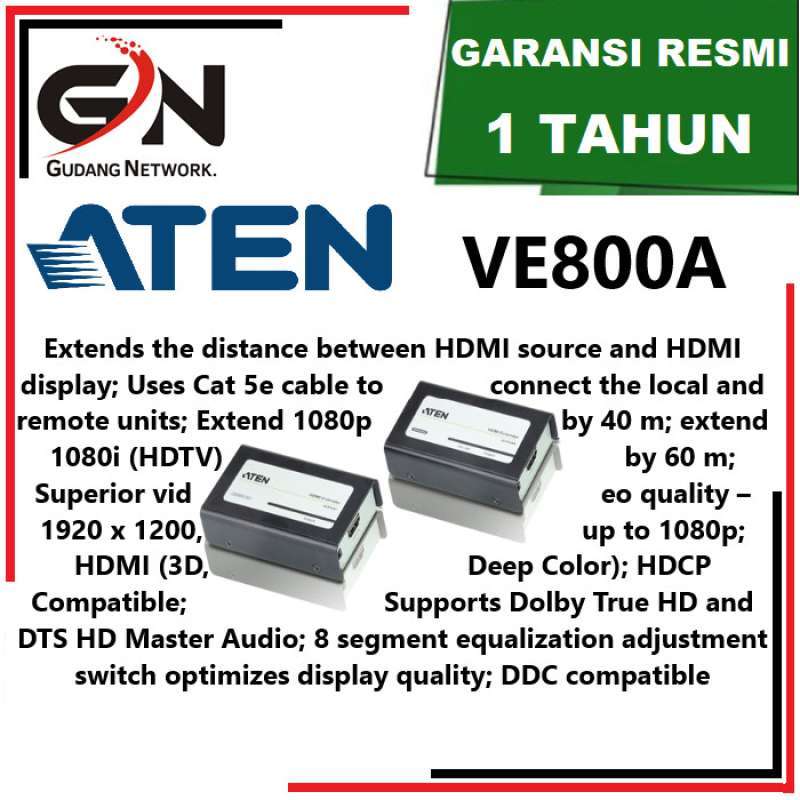 Promo Aten Ve800A Hdmi Cat 5 Extender 1080P 40M Diskon 23 di