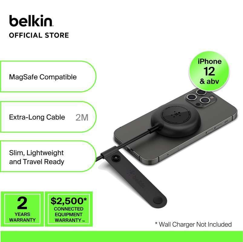 Belkin WIA005bt Black BoostCharge Magnetic Portable Wireless Charger Pad  without adapter (iPhone 14/13/12) - Main Image