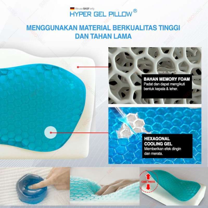 Hyper Gel Pillow isi 1 Bantal Memory Foam dengan Gel Pendingin