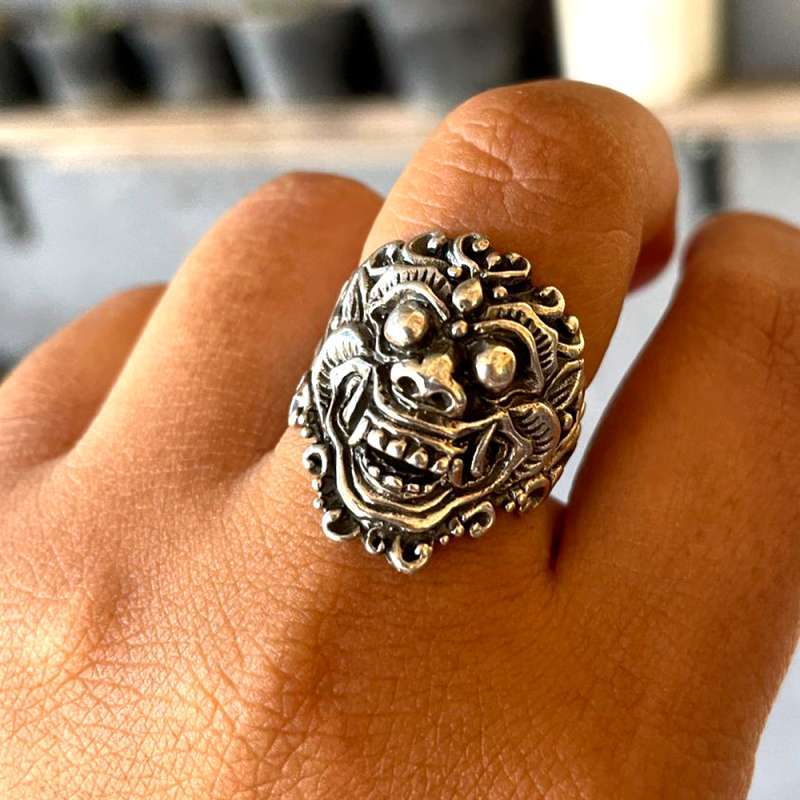 Devil Head Ring HORNED DEVIL HEAD RING Heavy Metal Biker