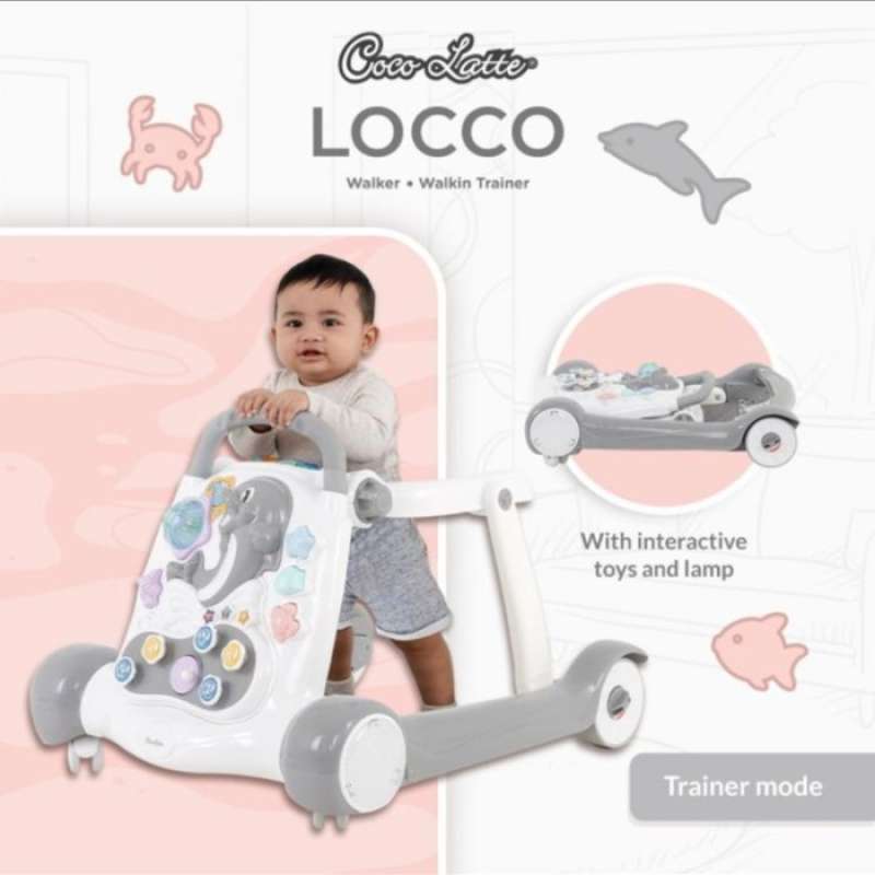 Baby Walker Alat Bantu Jalan Cocolatte Locco Push Walking Trainer Grey