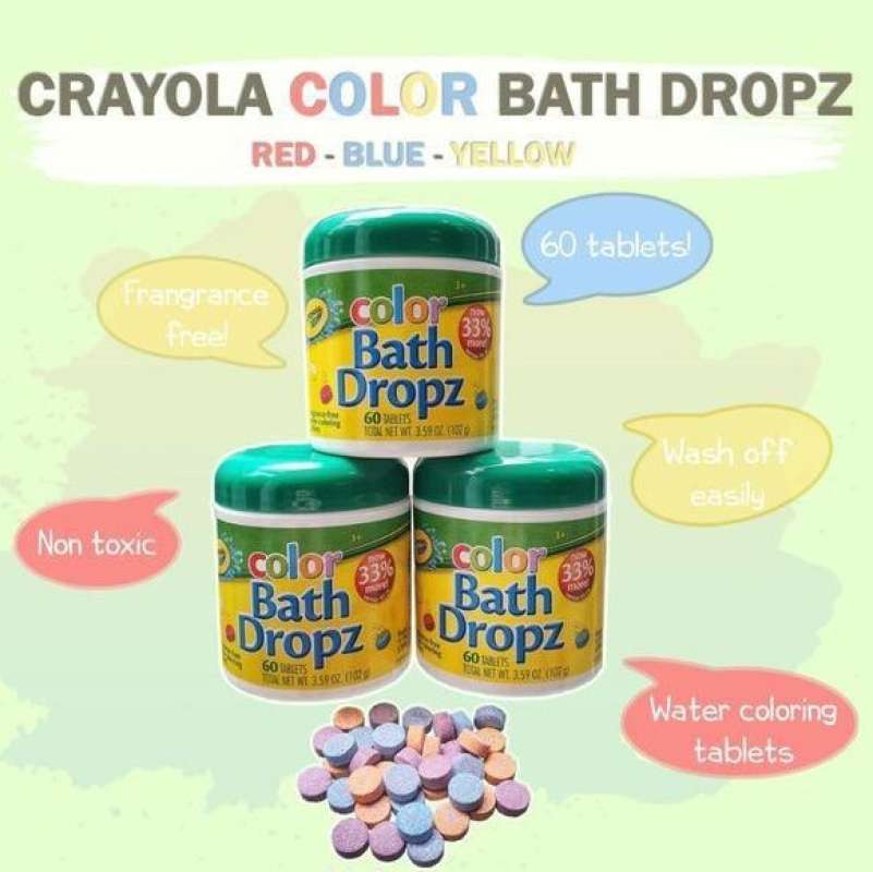 Promo Crayola bath drops 60 tablets for kids Diskon 27% di Seller  nawangshop - Harapan Jaya, Kota Bekasi