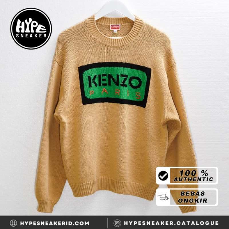 Jual Sweater Kenzo Jumper Logo Kenzo Paris Beige For Men 100 ORI