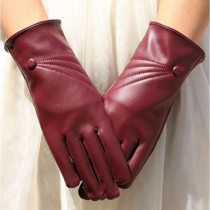 Promo Sarung Tangan Wanita Pu Leather Winter Gloves Touchscreen