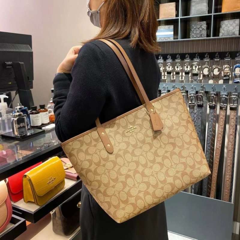 Jual Tas Coach Original Wanita City Tote Bag 22 In Signature