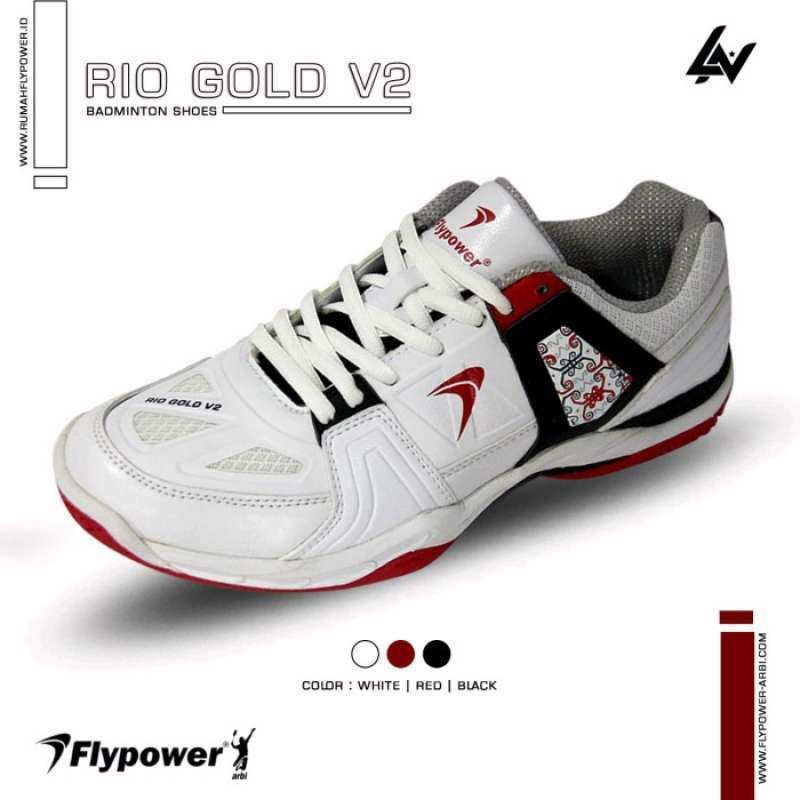 Flypower RIO GOLD V1 ホワイト バドミントンシューズ Shoes RIO GOLD V1 – Flypower