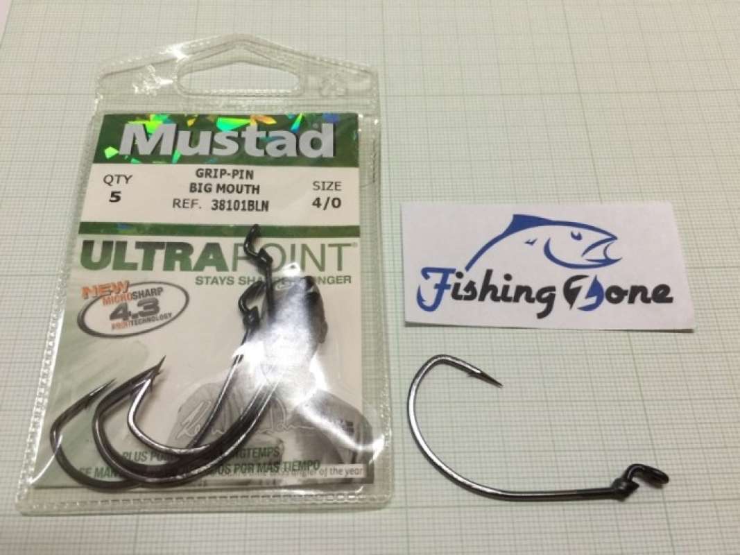 Jual Mustad KVD GRIP-PIN Soft Plastics Hook Size 4/0 - Qty 5 pcs