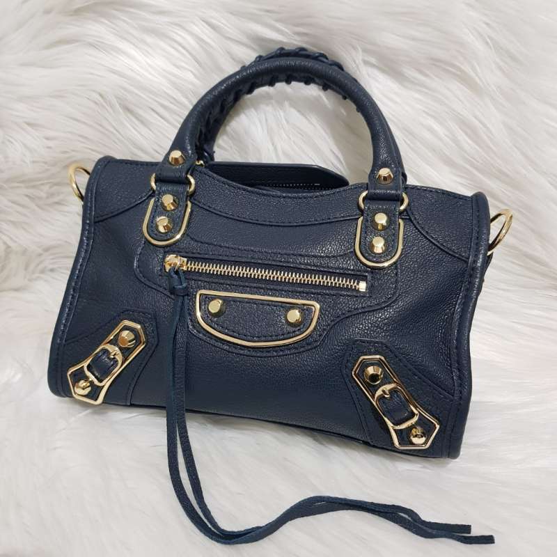 Promo Balen City Edge Valencia Fashion Bag Tas Wanita Kulit Navy