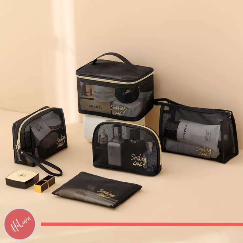 Make up tas transparant sales