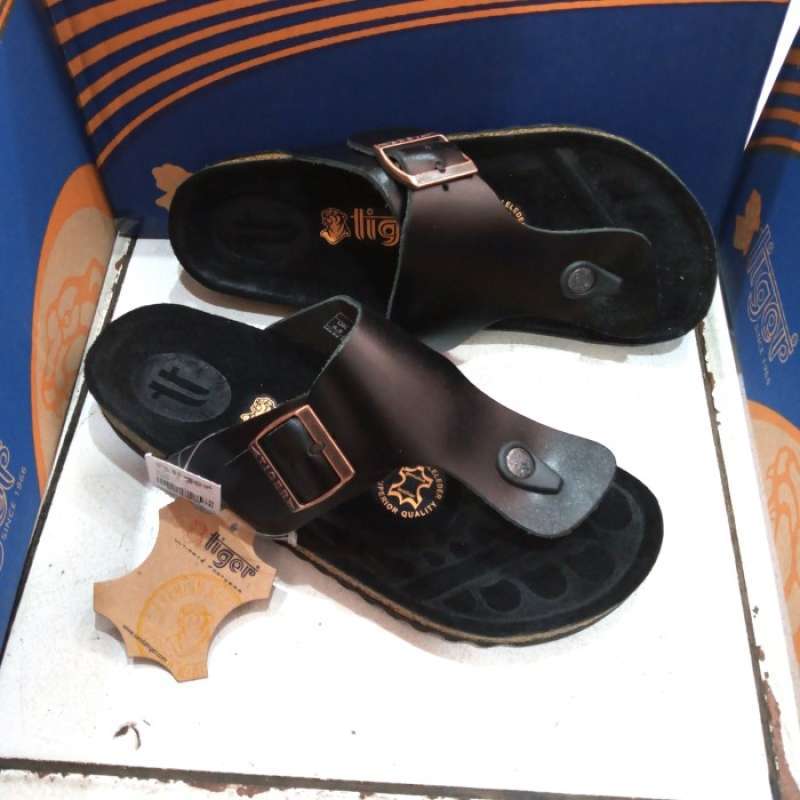 Jual sandal kulit pria sandal Tiger SB 10 hitam Original 39 43 di
